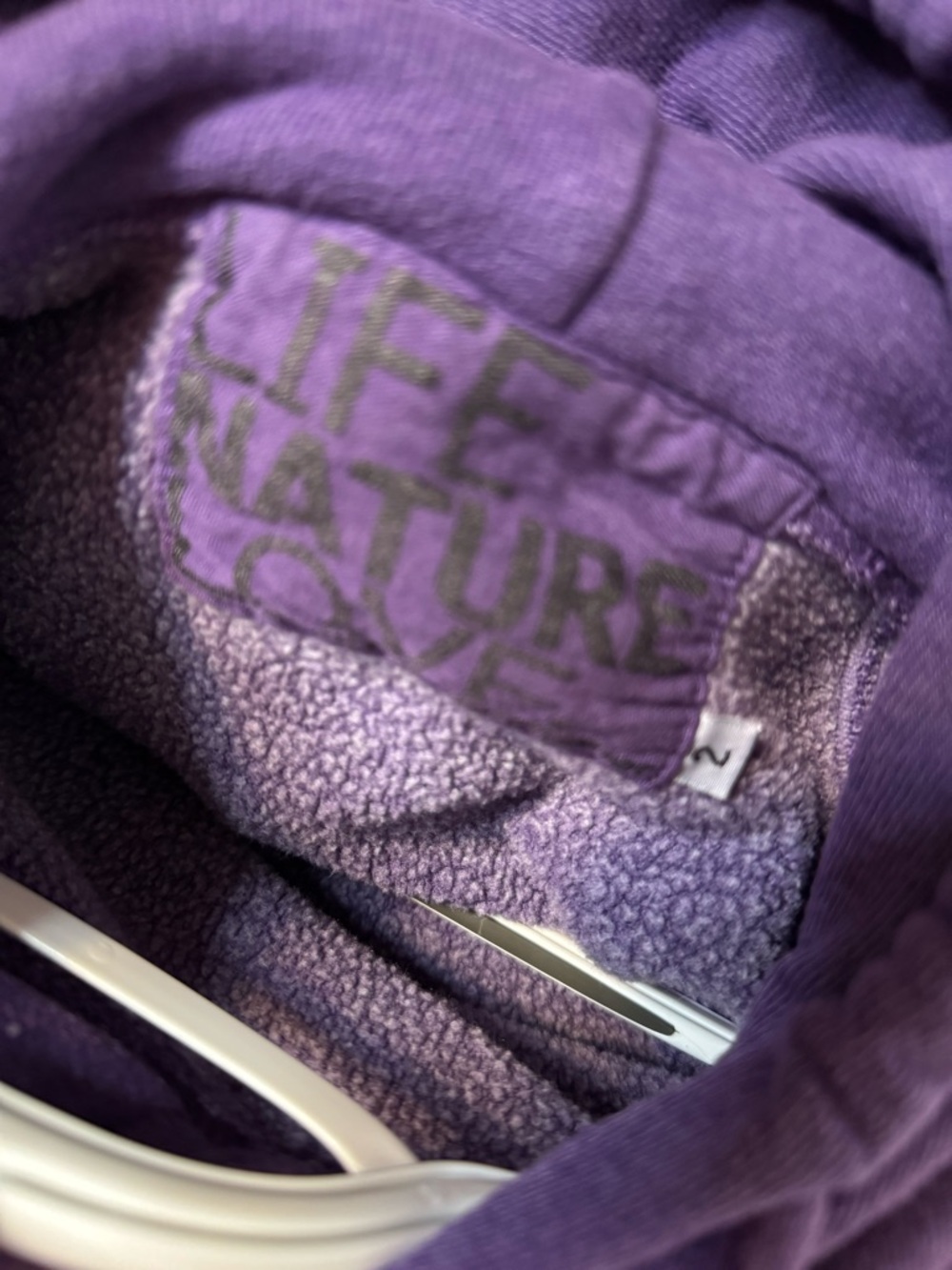 FREECITY Neighbor Hood Purple Pullover Hoodie Size 2 | LET’S GO Sleeve Graphic - Picture 8 of 8